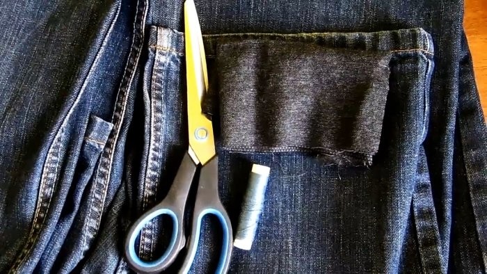 Как зашить потертость между штанин на джинсах