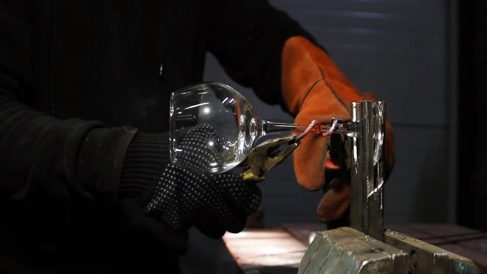 Как намотать гвоздь на ножку бокала