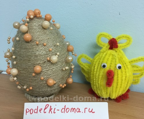 Пасхальное яйцо из ниток