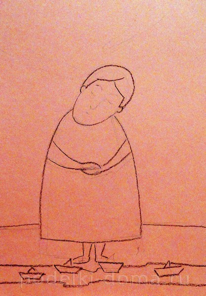 Рисуем пастелью ангела в наивном стиле