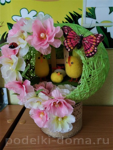 Пасхальное яйцо из ниток