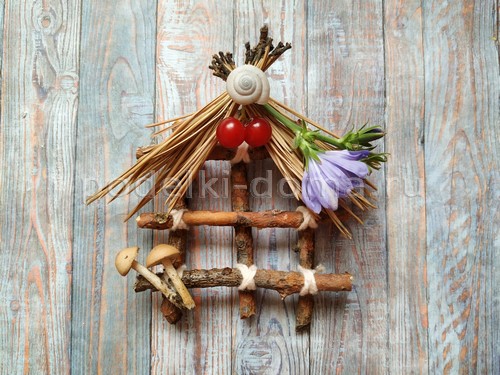 Домик и окошко — поделки из веточек Домик и окошко — поделки из веточек