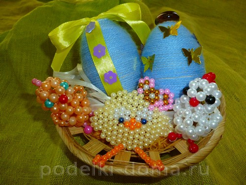 Пасхальное яйцо из ниток