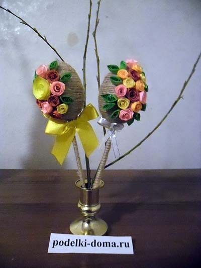 Пасхальное яйцо из ниток