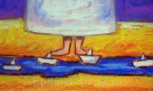 Рисуем пастелью ангела в наивном стиле