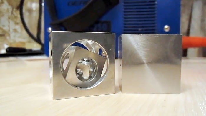 Как сделать куб в кубе на токарном станке