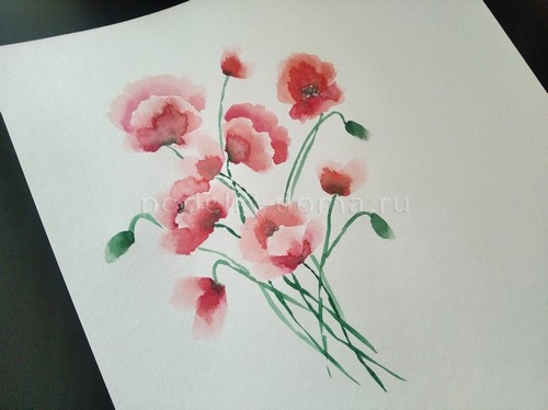 Скетч акварелью «Маки» Скетч акварелью «Маки»