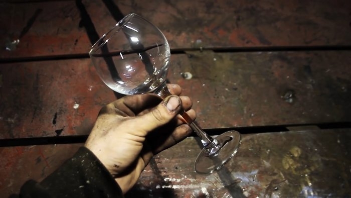 Как намотать гвоздь на ножку бокала