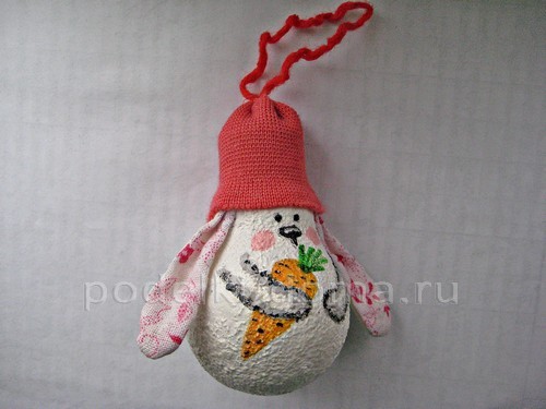 Игрушка на ёлку «Заяц» из лампочки Игрушка на ёлку «Заяц» из лампочки