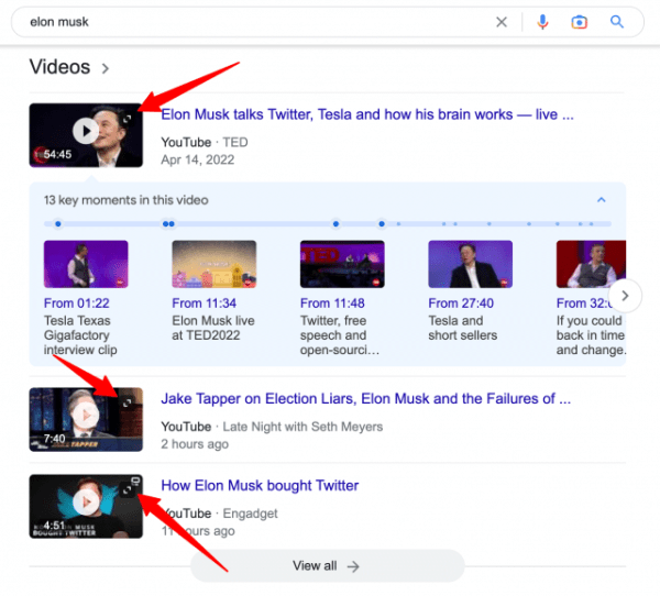 Google тестирует раскрытие видео прямо в результатах поиска Google тестирует раскрытие видео прямо в результатах поиска