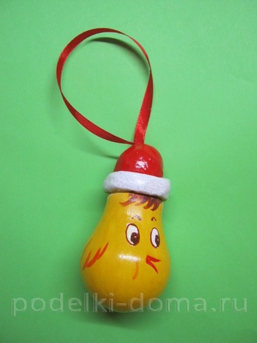 Игрушка на ёлку «Заяц» из лампочки Игрушка на ёлку «Заяц» из лампочки