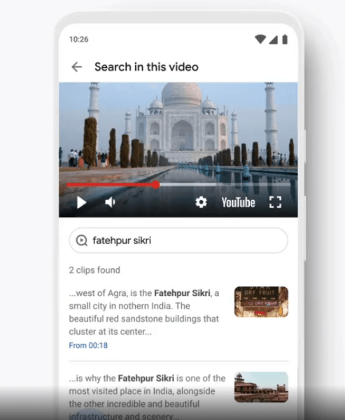 Google тестирует поиск по словам в видео