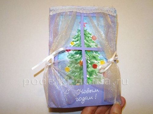 Новогодняя открытка «Окошко»