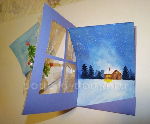 Новогодняя открытка «Окошко»