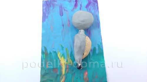 Аппликация из пластилина «Котик с букетом» Аппликация из пластилина «Котик с букетом»