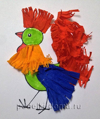 Аппликация из бумаги и пластилина «Модная сорока» Аппликация из бумаги и пластилина «Модная сорока»