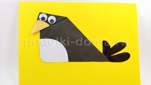 Аппликация из бумаги и пластилина «Модная сорока» Аппликация из бумаги и пластилина «Модная сорока»