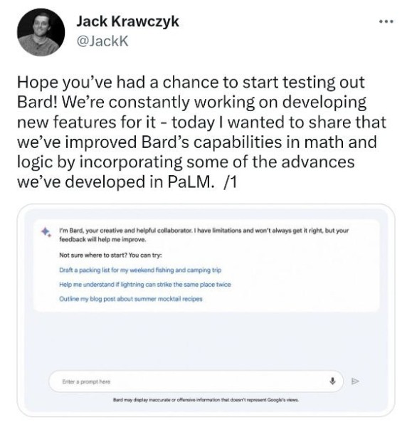 Google обновил сервис Bard Google обновил сервис Bard