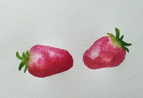 Как нарисовать клубнику акварелью