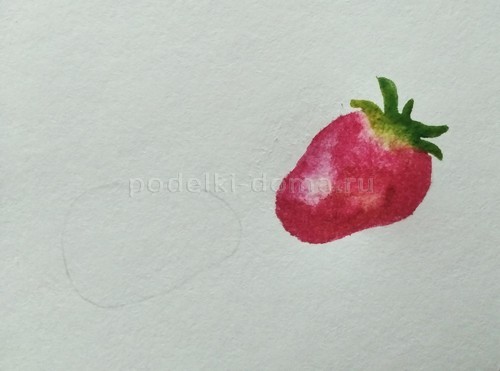 Как нарисовать клубнику акварелью