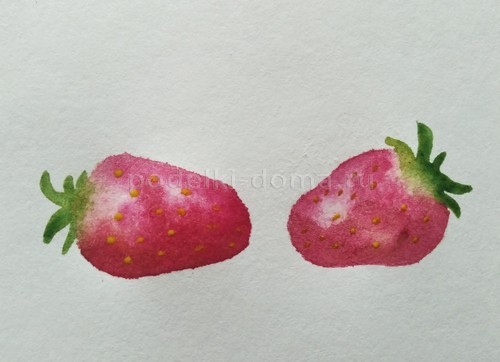 Как нарисовать клубнику акварелью