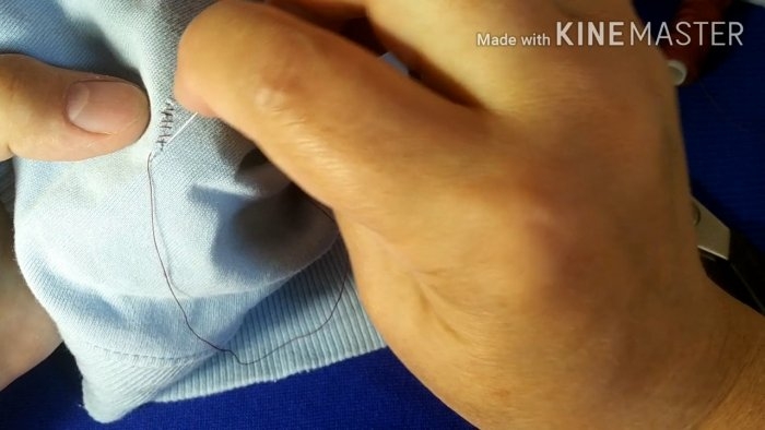 Как зашить дырку потайным швом при помощи скотча