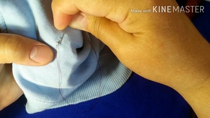 Как зашить дырку потайным швом при помощи скотча